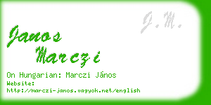 janos marczi business card